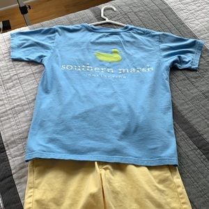 Boys Southern Marsh shirt and Class Club shorts